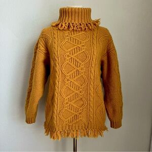 100% Shetland Wool Marnie West chunky turtleneck sweater